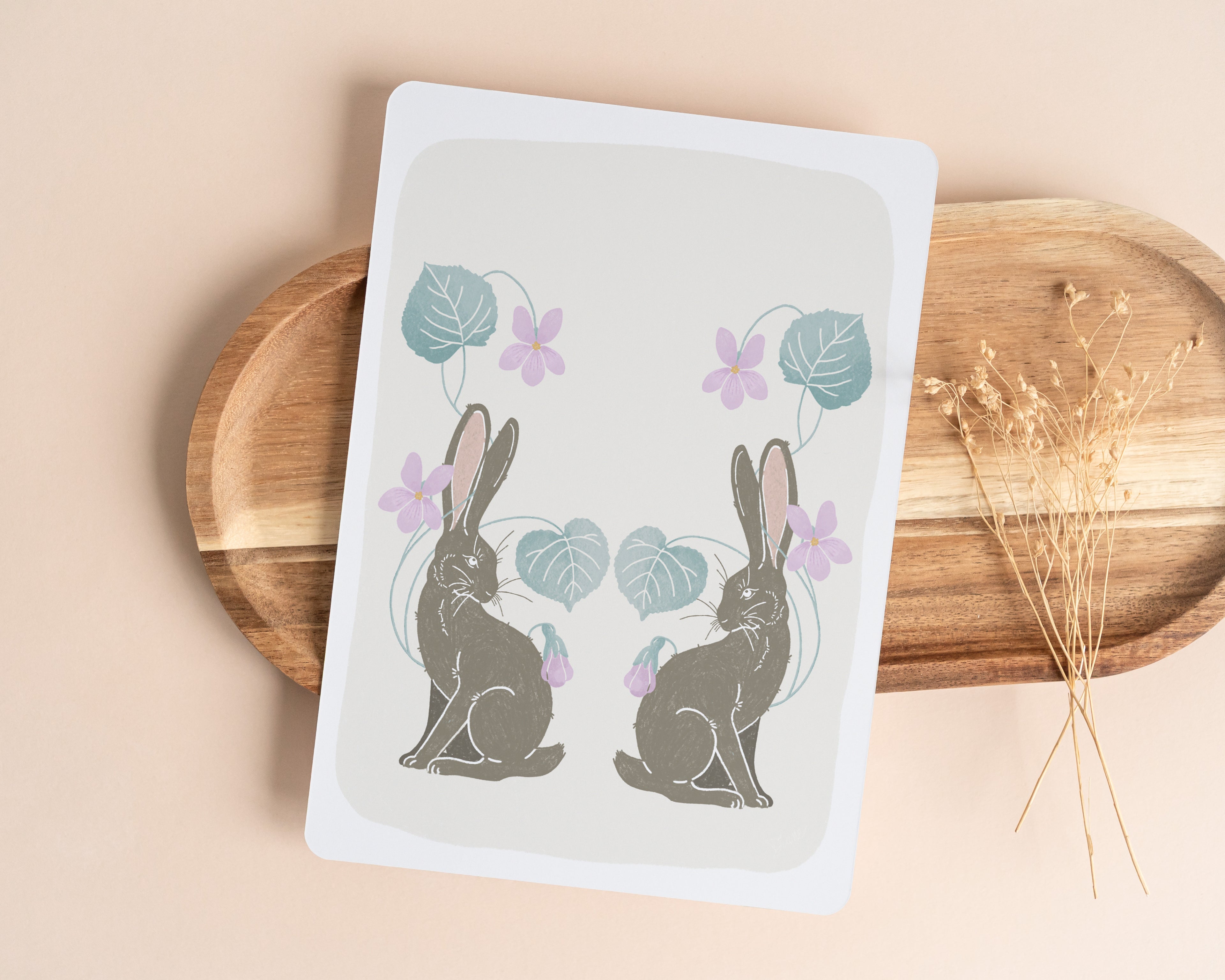 Lièvre & Violette - Pochon, carte et stickers