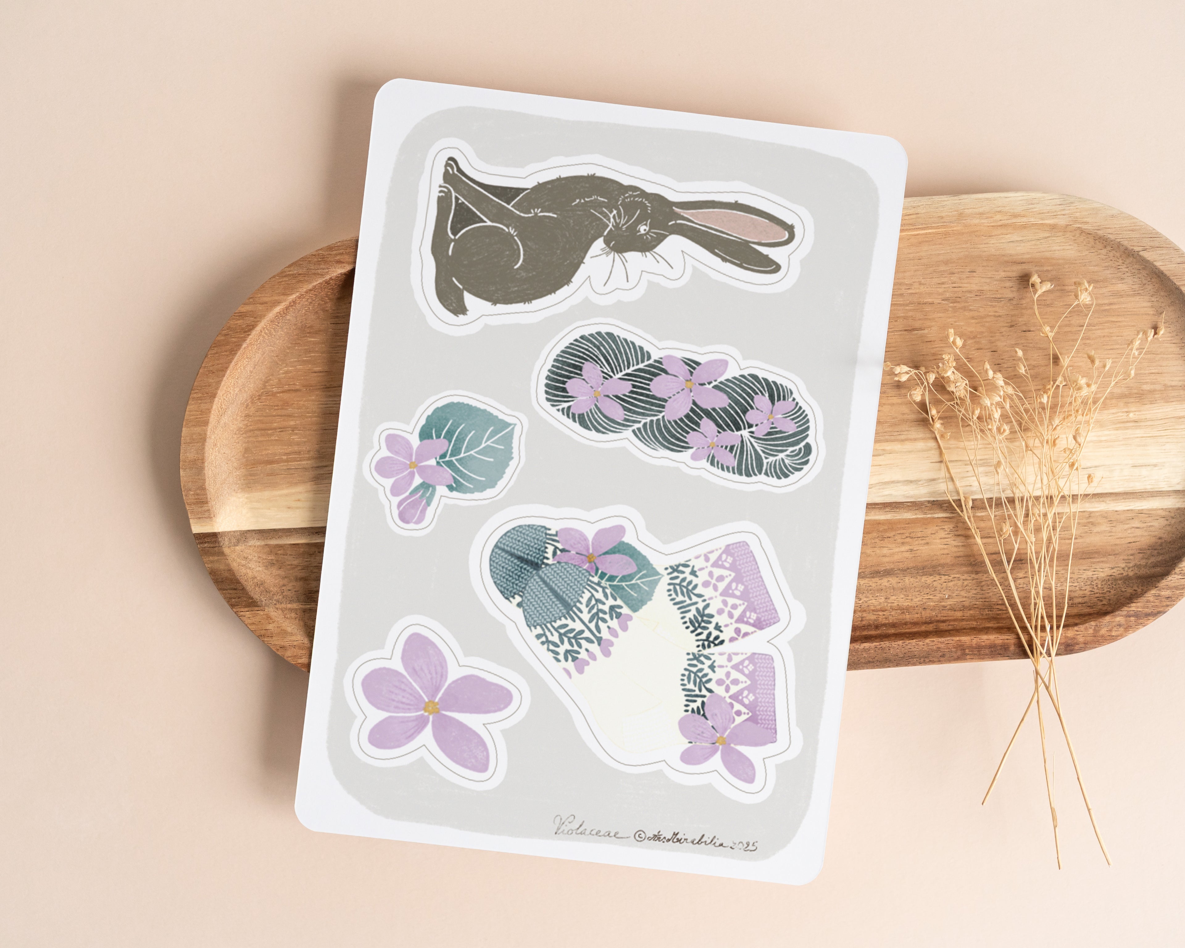 Lièvre & Violette - Pochon, carte et stickers